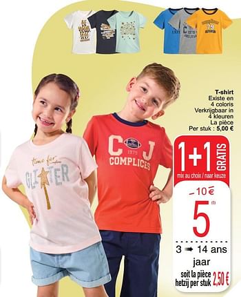 Promoties T-shirt - Huismerk - Cora - Geldig van 10/05/2022 tot 23/05/2022 bij Cora