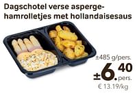 Dagschotel verse aspergehamrolletjes met hollandaisesaus-Huismerk - Bon