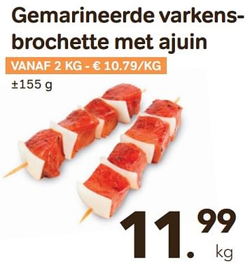 Promoties Gemarineerde varkensbrochette met ajuin - Huismerk - Bon'Ap - Geldig van 11/05/2022 tot 24/05/2022 bij Bon'Ap