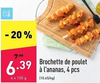 Promotions Brochette de poulet à l`ananas - Produit maison - Aldi - Valide de 16/05/2022 à 21/05/2022 chez Aldi
