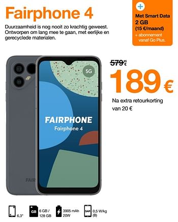 Promoties Fairphone 4 - Fairphone - Geldig van 09/05/2022 tot 22/05/2022 bij Orange
