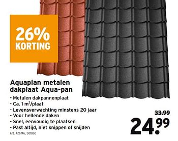 Promoties Aquaplan metalen dakplaat aqua-pan - Aquaplan - Geldig van 16/05/2022 tot 24/05/2022 bij Gamma