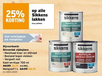 Promoties Binnenlak zijdeglans kant-en-klaar - Sikkens - Geldig van 16/05/2022 tot 24/05/2022 bij Gamma