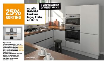 Promoties Gamma keukens standaardopstelling ingo met greep - Gamma - Geldig van 16/05/2022 tot 24/05/2022 bij Gamma