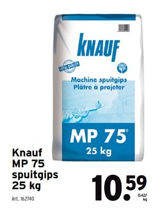 Promoties Knauf mp 75 spuitgips - Knauf - Geldig van 16/05/2022 tot 24/05/2022 bij Gamma