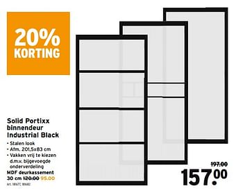 Promoties Solid portixx binnendeur industrial black - Solid - Geldig van 16/05/2022 tot 24/05/2022 bij Gamma