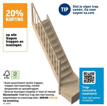 Promoties Tradi eco trap den met leuning - Sogem - Geldig van 16/05/2022 tot 24/05/2022 bij Gamma