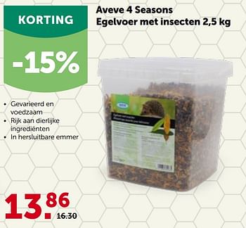Promoties Aveve 4 seasons egelvoer met insecten - Huismerk - Aveve - Geldig van 16/05/2022 tot 28/05/2022 bij Aveve