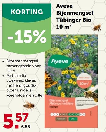 Promoties Aveve bijenmengsel tübinger bio - Huismerk - Aveve - Geldig van 16/05/2022 tot 28/05/2022 bij Aveve