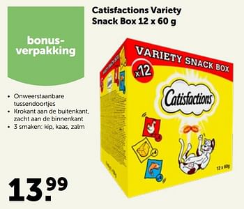 Promoties Catisfactions variety snack - Catisfactions - Geldig van 16/05/2022 tot 28/05/2022 bij Aveve