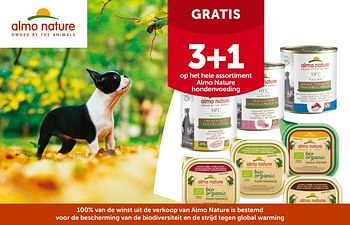 Promoties Gratis 3+1 op het hele assortiment almo nature hondenvoeding - Almo Nature - Geldig van 16/05/2022 tot 28/05/2022 bij Aveve