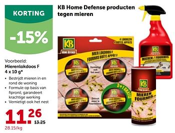 Promoties Kb home mierenlokdoos f - KB - Geldig van 16/05/2022 tot 28/05/2022 bij Aveve