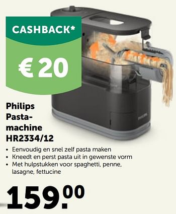 Promoties Philips pastamachine hr2334-12 - Philips - Geldig van 16/05/2022 tot 28/05/2022 bij Aveve