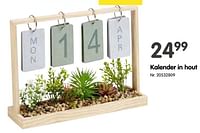 Kalender in hout-Huismerk - Fun