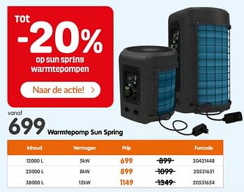 Promotions Warmtepomp sun spring - SunSpring - Valide de 11/05/2022 à 24/05/2022 chez Fun
