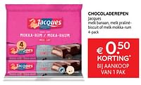 Chocoladerepen jacques € 0. 50 korting bij aankoop van 1 pak-Jacques