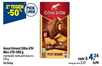 Promoties Côte d`or melk petit beurre - Cote D'Or - Geldig van 18/05/2022 tot 31/05/2022 bij Makro