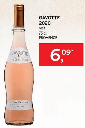 Promoties Gavotte 2020 rosé - Rosé wijnen - Geldig van 18/05/2022 tot 31/05/2022 bij Alvo