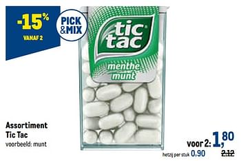 Promoties Tic tac munt - TicTac - Geldig van 18/05/2022 tot 31/05/2022 bij Makro