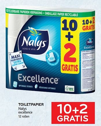 Promoties Toiletpapier nalys 10+2 gratis - Nalys - Geldig van 18/05/2022 tot 31/05/2022 bij Alvo
