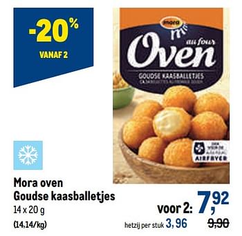 Promoties Mora oven goudse kaasballetjes - Mora - Geldig van 18/05/2022 tot 31/05/2022 bij Makro