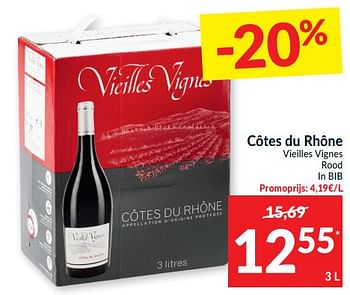 Promoties Côtes du rhône vieilles vignes rood - Rode wijnen - Geldig van 17/05/2022 tot 22/05/2022 bij Intermarche