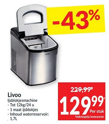 Promoties Livoo ijsblokjesmachine - Livoo - Geldig van 17/05/2022 tot 22/05/2022 bij Intermarche