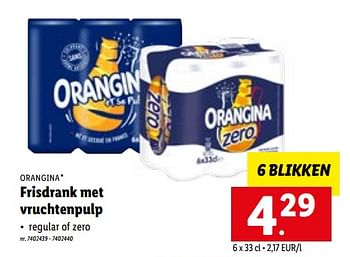 Promoties Frisdrank met vruchtenpulp - Orangina - Geldig van 23/05/2022 tot 28/05/2022 bij Lidl