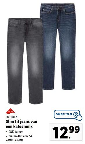 Promoties Slim fit jeans van een katoenmix - Livergy - Geldig van 23/05/2022 tot 28/05/2022 bij Lidl
