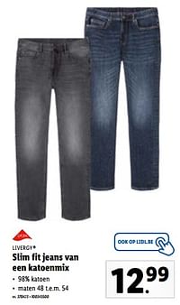 Slim fit jeans van een katoenmix-Livergy