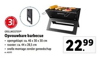 Promoties Opvouwbare barbecue - Grill Meister - Geldig van 23/05/2022 tot 28/05/2022 bij Lidl