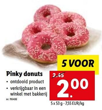 Promotions Pinky donuts - Produit maison - Lidl - Valide de 23/05/2022 à 28/05/2022 chez Lidl