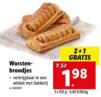 Promoties Worstenbroodjes - Huismerk - Lidl - Geldig van 23/05/2022 tot 28/05/2022 bij Lidl