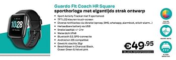 Promoties Guardo fit coach hr square sporthorloge met eigentijds strak ontwerp black - Guardo - Geldig van 09/05/2022 tot 31/05/2022 bij Compudeals