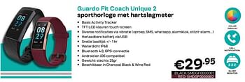 Promoties Guardo fit coach unique 2 sporthorloge met hartslagmeter black - Guardo - Geldig van 09/05/2022 tot 31/05/2022 bij Compudeals
