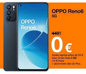 Promotions Oppo reno6 5g - Oppo - Valide de 09/05/2022 à 22/05/2022 chez Orange