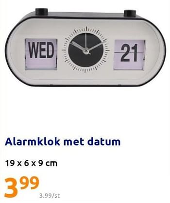 Promoties Alarmklok met datum - Huismerk - Action - Geldig van 11/05/2022 tot 17/05/2022 bij Action