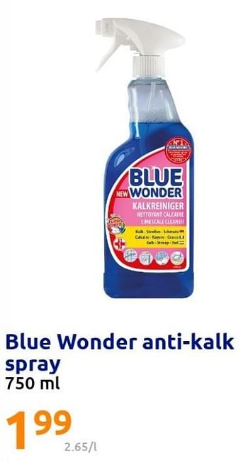 Promoties Blue wonder anti-kalk spray - Blue Wonder - Geldig van 11/05/2022 tot 17/05/2022 bij Action