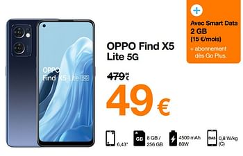 Promotions Oppo find x5 lite 5g - Oppo - Valide de 09/05/2022 à 22/05/2022 chez Orange