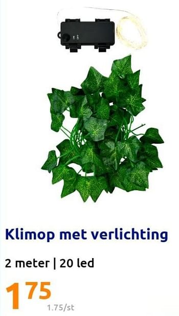 Promotions Klimop met verlichting - Produit Maison - Action - Valide de 11/05/2022 à 17/05/2022 chez Action