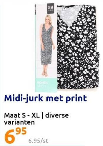 Promotions Midi-jurk met print - Produit Maison - Action - Valide de 11/05/2022 à 17/05/2022 chez Action
