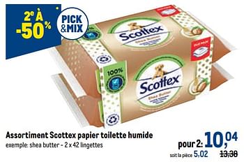 Promotions Scottex papier toilette humide shea butter - Scottex - Valide de 18/05/2022 à 31/05/2022 chez Makro