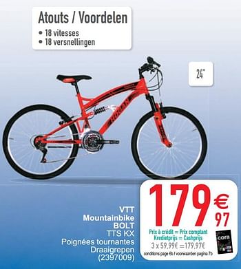 Promoties Vtt mountainbike bolt tts kx - Bolt - Geldig van 17/05/2022 tot 30/05/2022 bij Cora