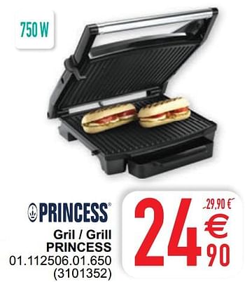 Promotions Gril - grill princess 01.112506.01.650 - Princess - Valide de 17/05/2022 à 30/05/2022 chez Cora