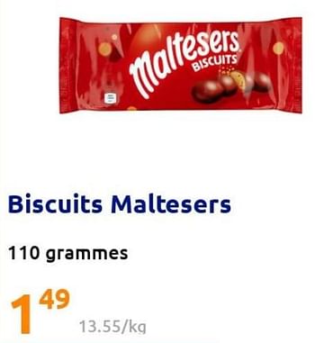 Promotions Biscuits maltesers - Maltesers - Valide de 11/05/2022 à 11/05/2022 chez Action