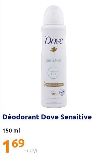 Promotions Déodorant dove sensitive - Dove - Valide de 11/05/2022 à 11/05/2022 chez Action