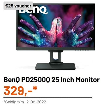 Promoties Benq pd2500q 25 inch monitor - Benq - Geldig van 11/05/2022 tot 12/06/2022 bij Kamera Express