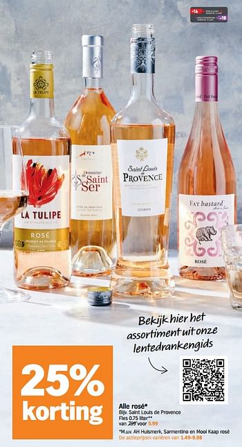 Promoties Saint louis de provence - Rosé wijnen - Geldig van 16/05/2022 tot 22/05/2022 bij Albert Heijn