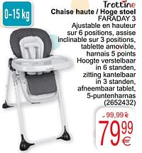 Chaise haute hoge stoel faraday 3-Trottine