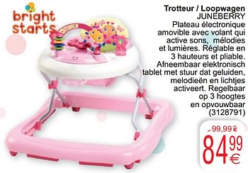 Promoties Trotteur - loopwagen juneberry - Bright Starts  - Geldig van 17/05/2022 tot 30/05/2022 bij Cora